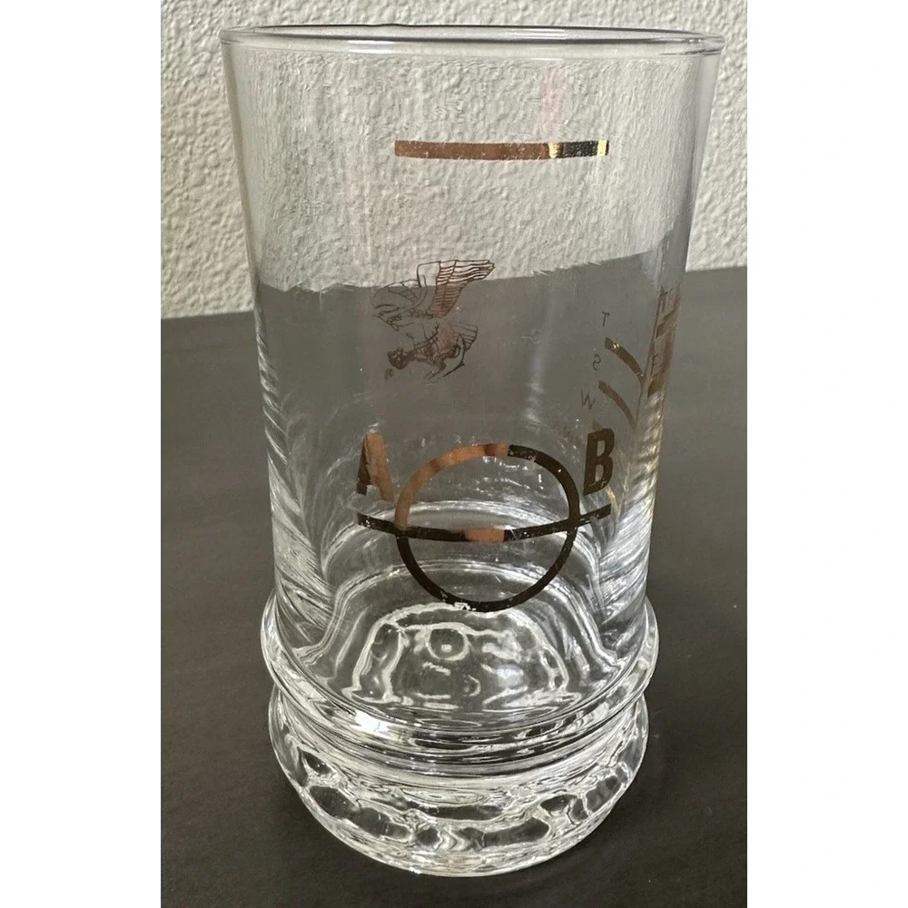 Mid-Cent Mod Plimsoll Lines Mark Load Line Glasses Set of 6 Nautical Markings